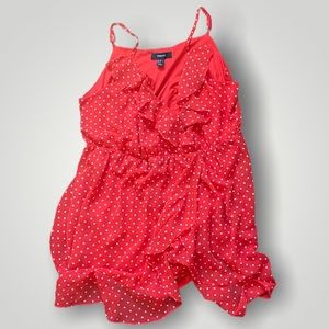RED POLKADOT RUFFLE FOREVER 21 PLUS SIZE DRESS